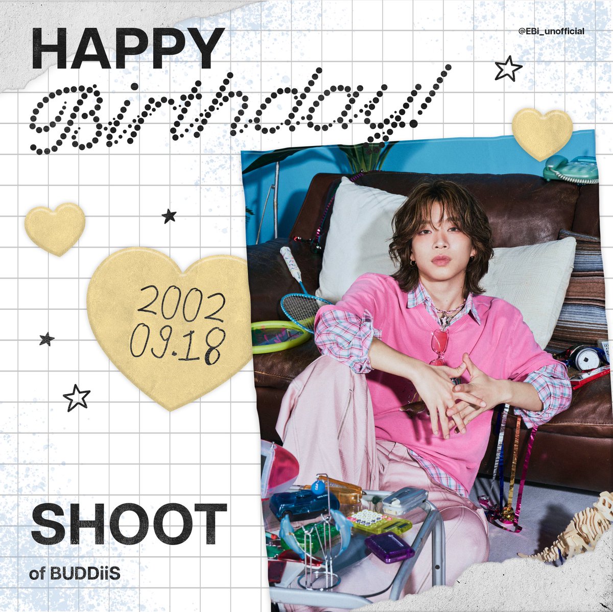 EBi_unofficial's tweet photo. Happy Birthday SHOOT! 🎂🎉

#BUDDiiS https://t.co/N4xcqg6Ri7