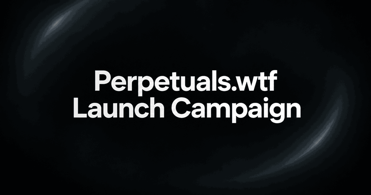 PerpetualsWTF's tweet photo. We are also running a Perpetuals Launch Campaign alongside the Pons V2 integration.

https://t.co/BquDE4iBv0

Every token launched on Perpetuals during an active campaign day automatically competes by DEX volume for the daily prize pool.

$1,000 guaranteed each day, plus the 20% share of protocol revenue normally allocated to development.

Top 3 split the pool:

• 1st: 50%
• 2nd: 30%
• 3rd: 20%

Each prize is split 50/50 between the deployer and token holders.

No registration required. Launching is your entry.

Bring your creative side. Launch a token, win the day.