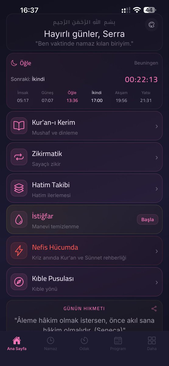 serrakapicioglu's tweet photo. Öyle Güzel Bir Uygulama Keşfettim ki, Bana Göre Herkesin Düşündüğü Ama Bulamadığı Bir Uygulama Bu. @sebatapp 
Ezan Vakitleri, Namaz Takibi, İstiğfar, Hatim Takibi, Adım Sayar, Zikirmatik, Odaklanma vs. 
Daha Saymadığım Bir Sürü Özelliği Var!
Mutlaka İndirin, Pişman Olmazsınız! https://t.co/QdFMbCYrhf