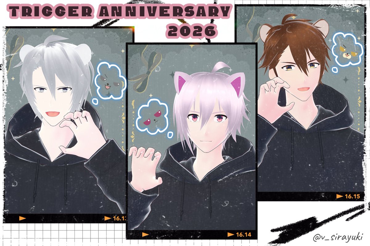 v_sirayuki's tweet photo. ✨🩶🩷💙Congratulation🩶🩷💙✨

#TRIGGER記念日2026 #アイナナ  #VRoid https://t.co/lnz4EOQ2zK