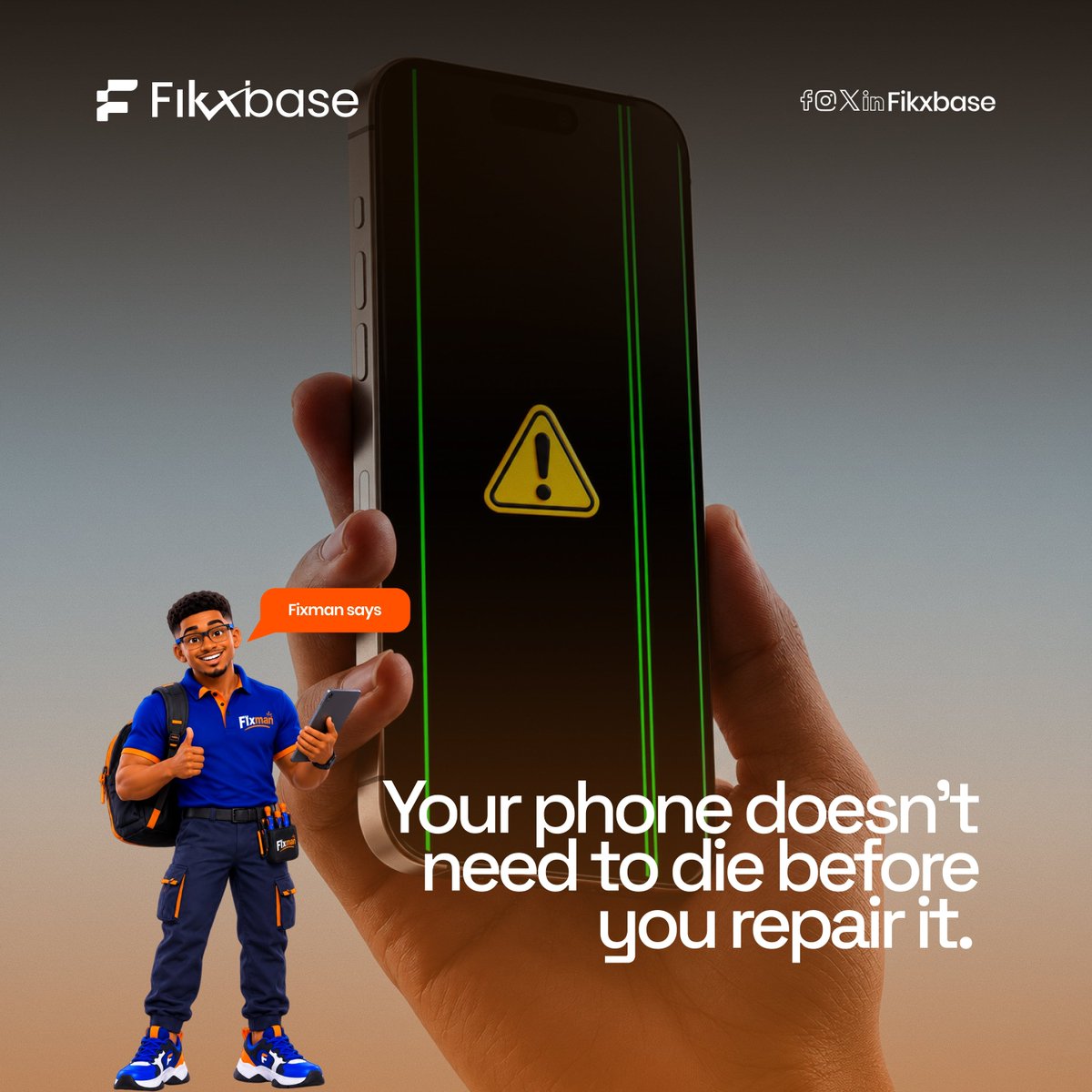 Fikxbase's tweet photo. Green lines, black screen, flashing warning, we've all seen it.

Don't wait for it to die completely, catch the fault early and save yourself the stress.

Fikxbase has you covered.

#Fikxbase #Fixman #DeviceRepair #TechSolutions https://t.co/BPAmoAFNsl