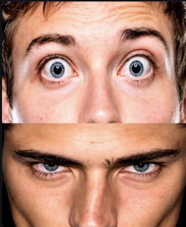 OlafBresina's tweet photo. There’s a theory that says eye area is shaped by how someone approaches adversity.

According to it prey eyes are a result of a reactive approach. These people are surprised at whatever life throws at them and their faces reflect that, thus elevated and arched eyebrows with eyes wide open and eyelids exposed

While hunter eyes stem from a proactive approach. These people are focused on getting things done and their faces reflect that, thus eyebrows are pulled down and together with a narrowed gaze.

Does face always reveal character?