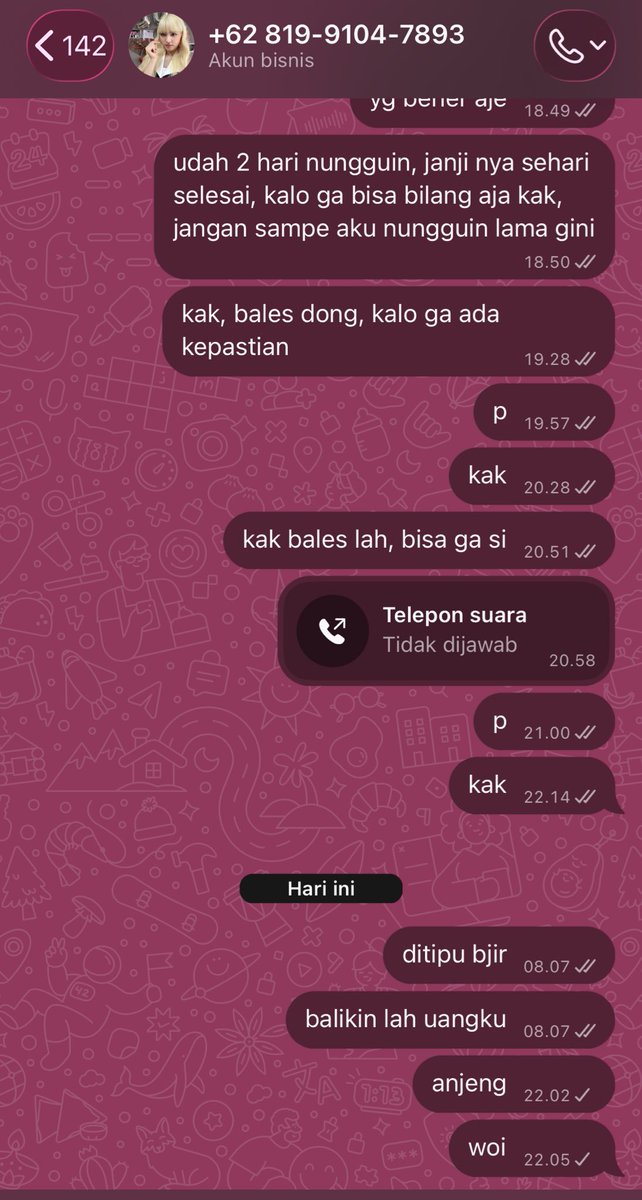 thesecrethnr's tweet photo. DASAR PENIPU!!, yg mau joki hati” ya, aku korban dia, PENIPU LO, BETTER BALIKIN UANGKU #zonauangㅤ #jokitugas #hysys #joki #aspenhysys https://t.co/ZI8aQtNfj5