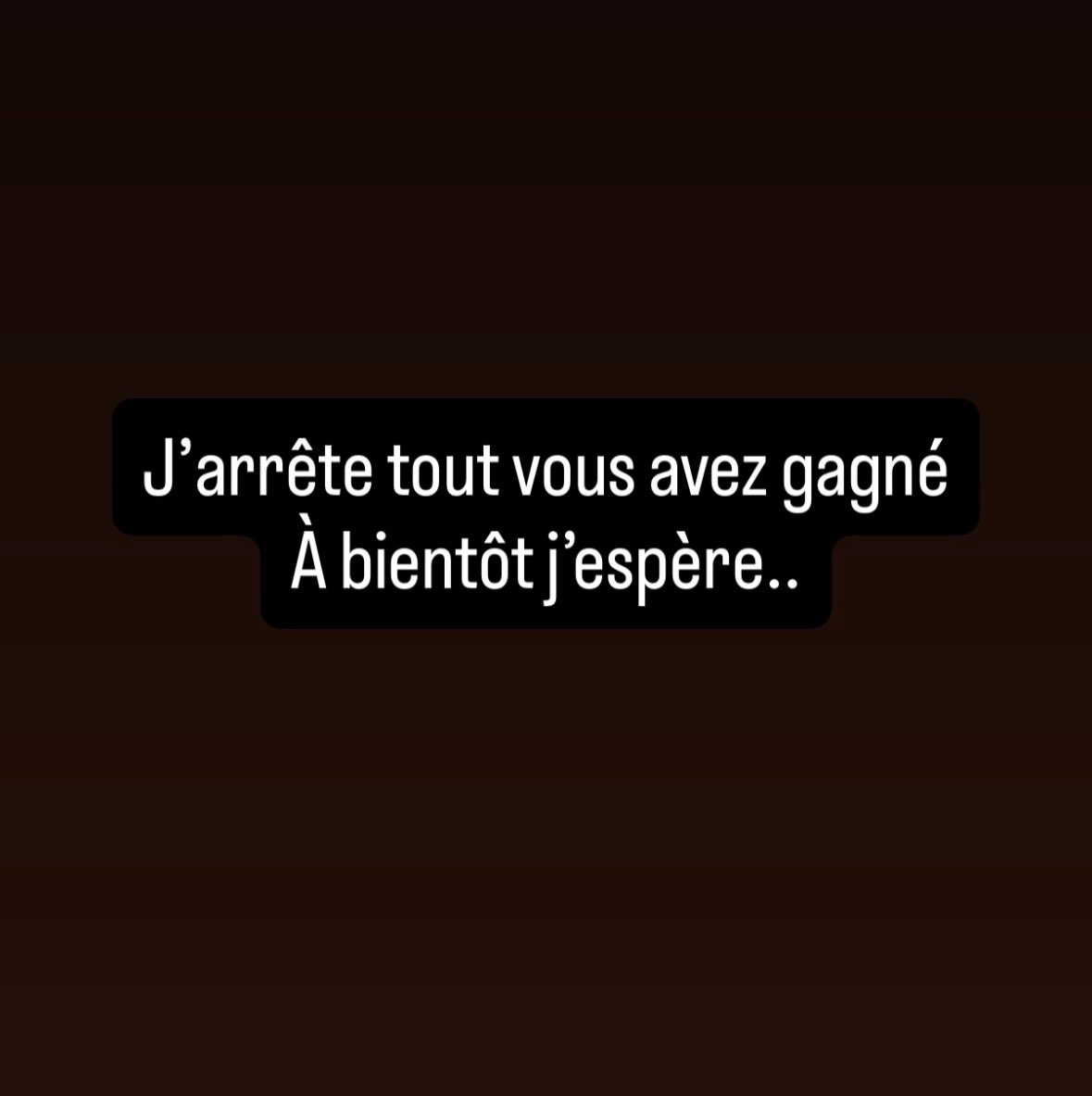 FrenchRapUS's tweet photo. 🚨 ALERTE ! 

LE STREAMER FRANÇAIS ANYME ANNONCE SUR SES RÉSEAUX SOCIAUX VOULOIR TOUT ARRÊTER ❌

« J’ARRÊTE TOUT VOUS AVEZ GAGNÉ. » https://t.co/c4nHANs1yy