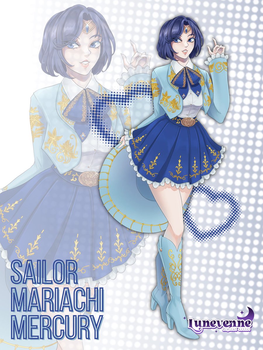 lunevenne's tweet photo. Sailor Mariachi Mercury ✨

Este es inspirado en el cosplay de @ChofiPlays ✨gracias por la inspiración!!

Dibujar tanto detalle es pesado, pero divertido jeje #sailormercury #sailormoon #mariachi #fanart #artmoots https://t.co/aD3xgA40rP