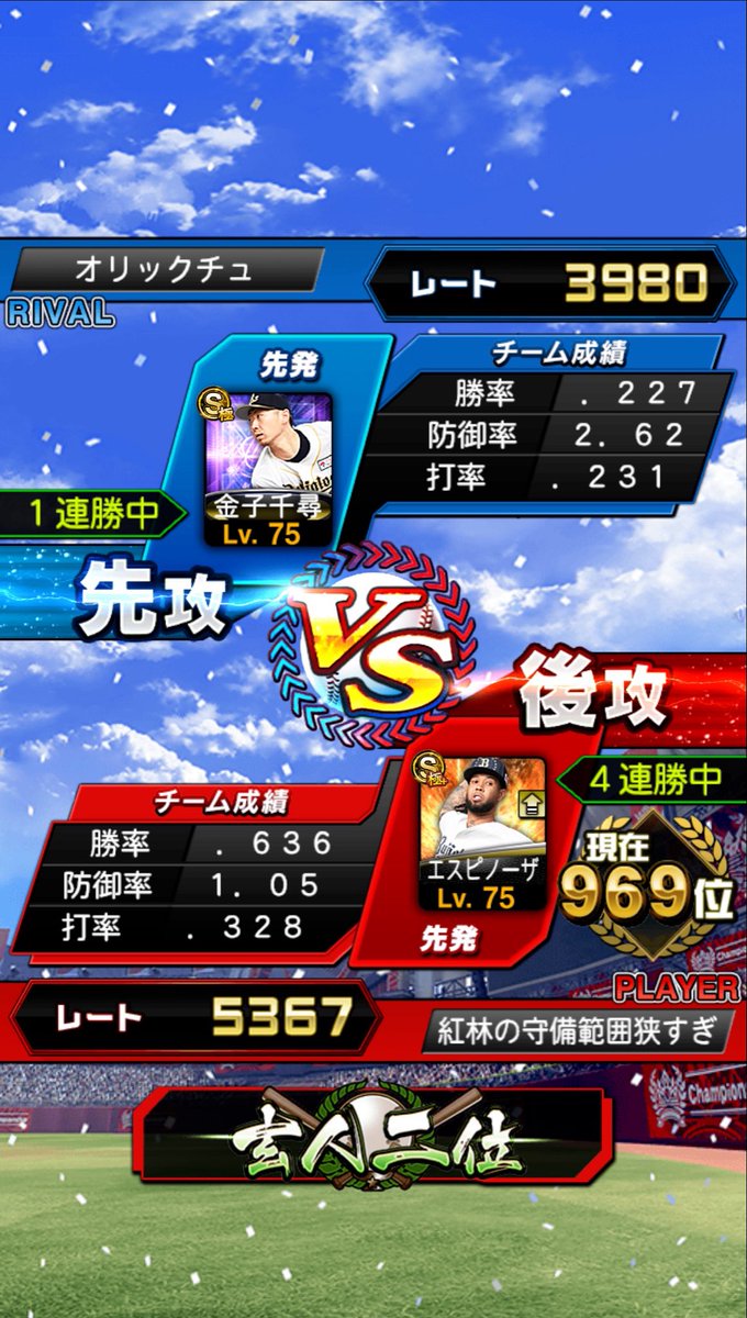 baffannnnnn's tweet photo. 序盤も序盤だから全然すごくないけど
初めてこのランキングの数字ついた！
めっちゃ嬉しい
※この試合は負けた
#プロスピA
#オリックス純正 https://t.co/P6pyO6yUQJ