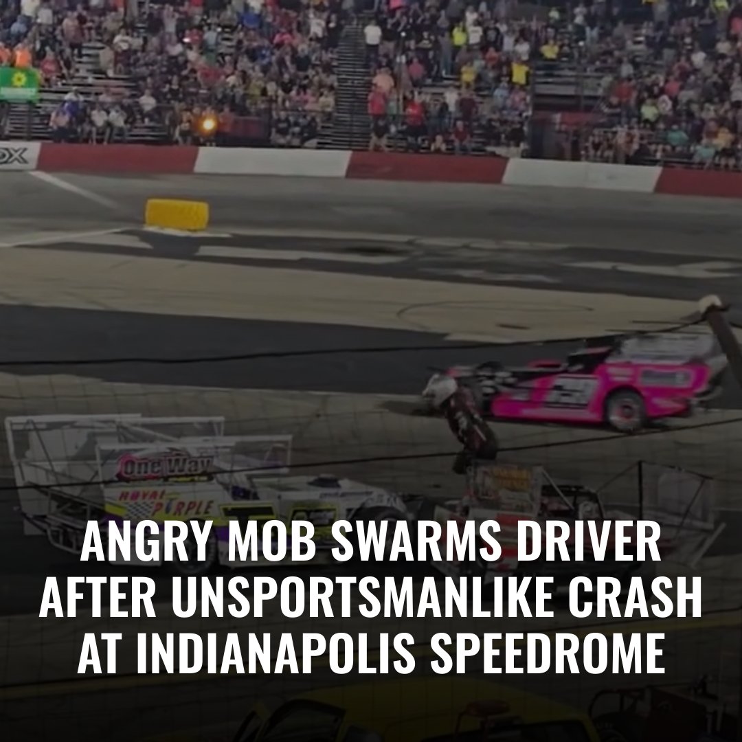 wane15's tweet photo. The driver is accused of purposely crashing his race car into a disabled car on the track. https://t.co/oBj87w0HqV https://t.co/OtjlQ3gnty