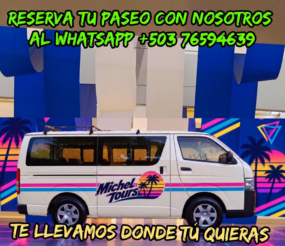 Micheltours1's tweet photo. #micheltours
Ofrecemos transporte
-turistico
-familiar o trabajo 
-En tu clúster 
- a Iglesias 
-viajes al aeropuerto 
-pequeñas excursiones
Cel +503 76594639
#turistaentupais estamos en
#sansalvador y saca tu
#espirituaventurero.  
Síguenos en 👇👇👇
https://t.co/uOuExp2YtJ https://t.co/gzQdWeQ8O8