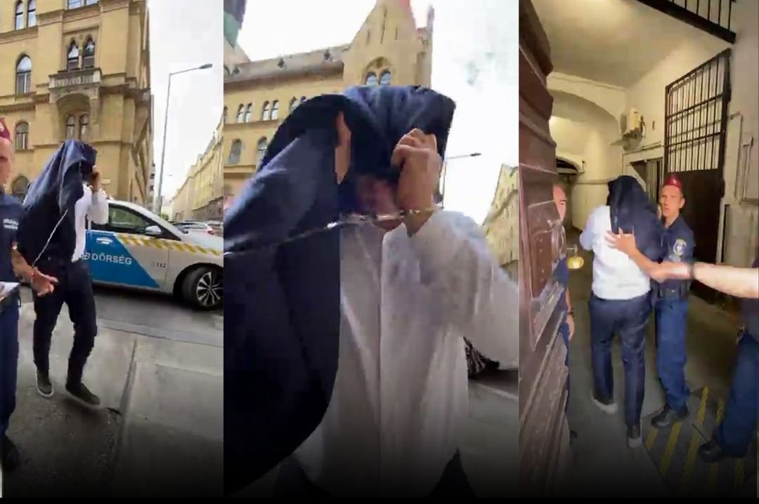 tothcsabatibor's tweet photo. Pictured is Hungarian billionaire and real estate speculator Dániel Jellinek arrested and carried away in handcuffs. That's a first for sure! https://t.co/A736N8RZTq