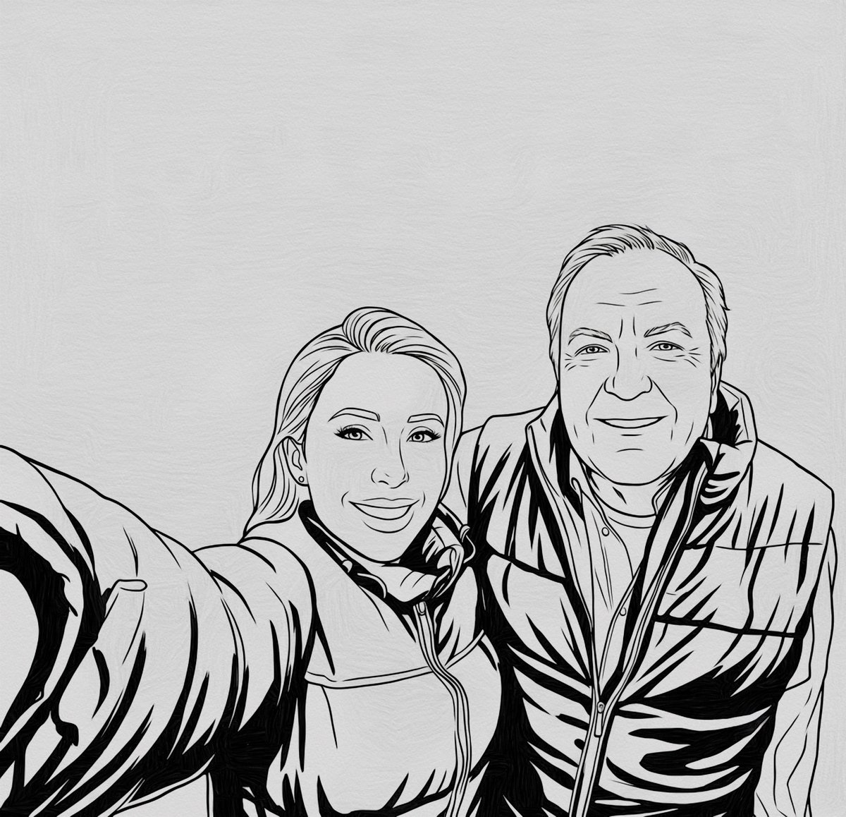 Gretchensmuseum's tweet photo. Capturing genuine moments is always the main goal with a stylized portrait. Focused on crisp line work and clean rendering to make this piece stand out from the reference photo. #PortraitArt #ArtCommission #DigitalArt https://t.co/zi1n0Soyeo