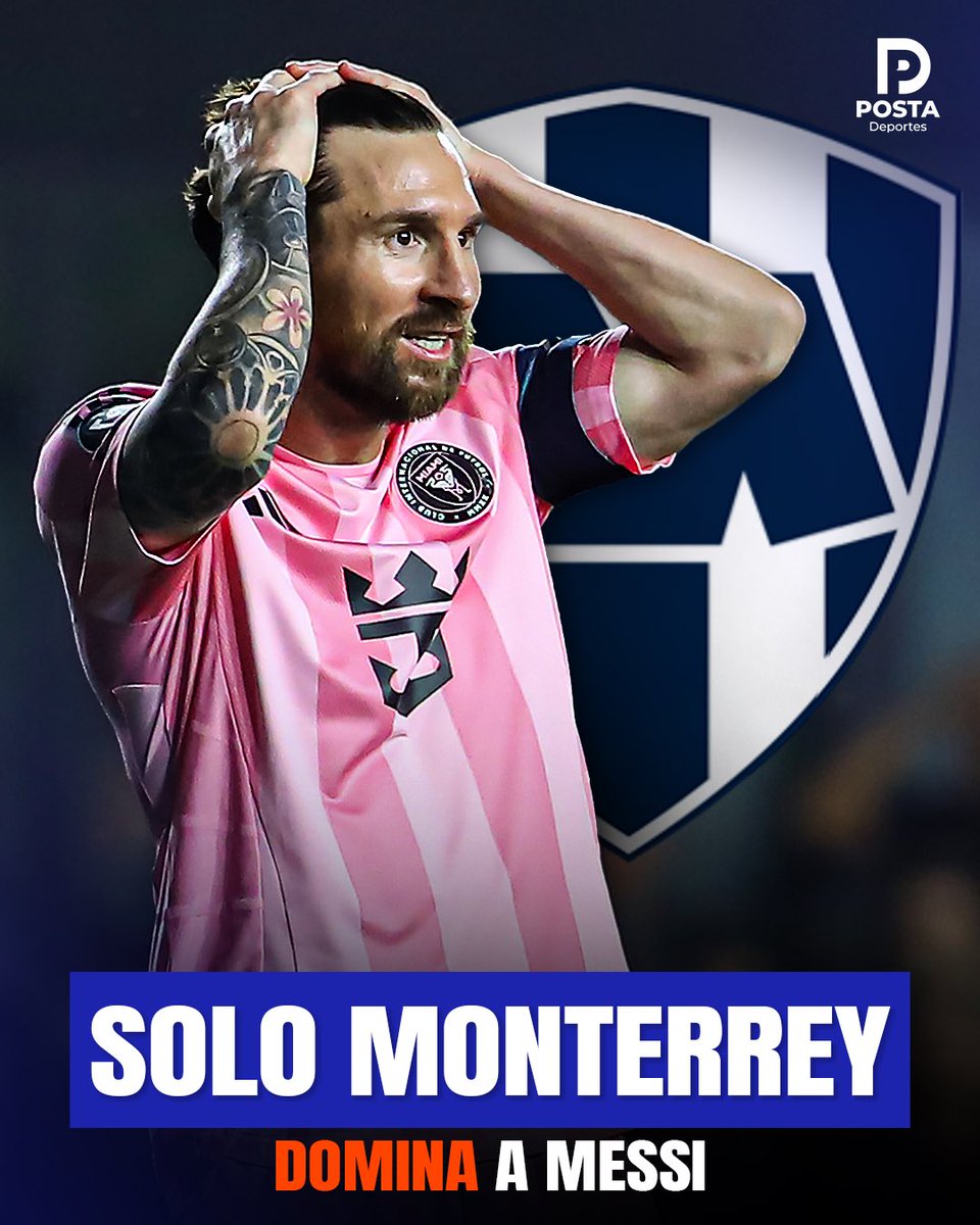 POSTADeportes's tweet photo. 😳🇲🇽 ¡MONTERREY TIENE DE CLIENTE A MESSI!

Cada vez que Lionel Messi se ha enfrentado a Rayados, el resultado ha sido el mismo: victoria para Monterrey. 🔵⚪

En Concachampions 2024 y ahora en Leagues Cup 2026, el conjunto regio mantiene paso perfecto ante el Inter Miami del argentino. 🔥

#Rayados #LionelMessi #InterMiami #LeaguesCup #PostaDeportes