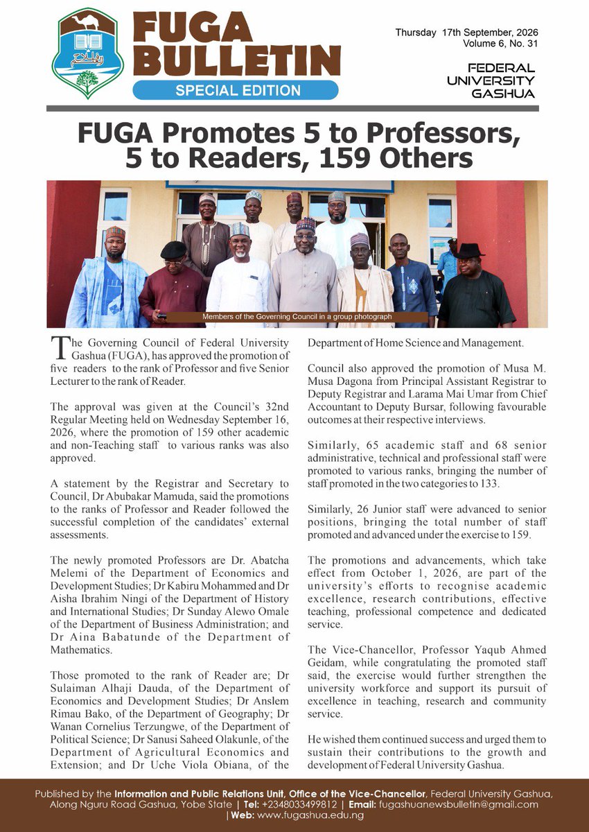 Fuga2255's tweet photo. FUGA Promotes 5 to Professors, 5 to Readers, 159 Others https://t.co/J5q9NdIzsS