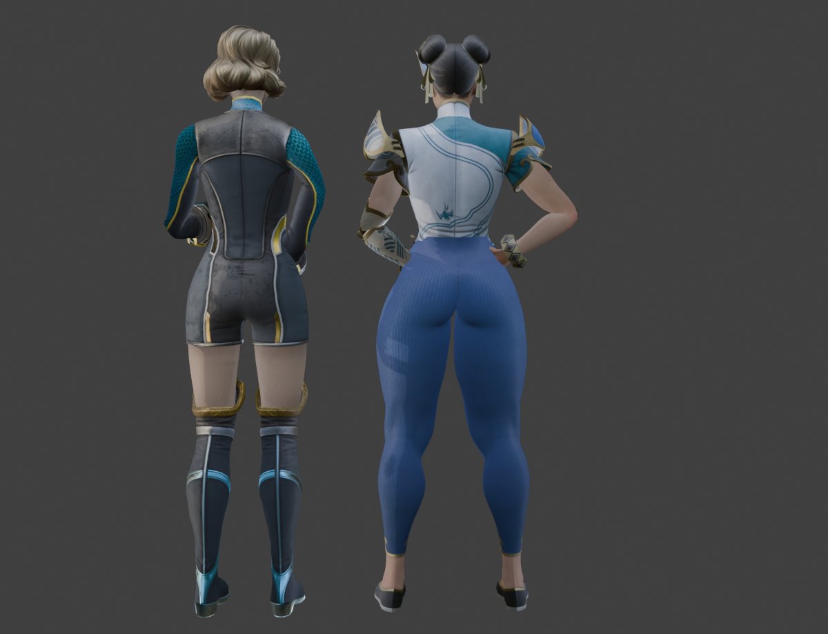 AhzherrAnalin's tweet photo. #ApexLegends oomfie begged me to do this one so heres a proper size difference between the chun li alter skin and the most barebones catalyst skin https://t.co/yC0yuGPNhy