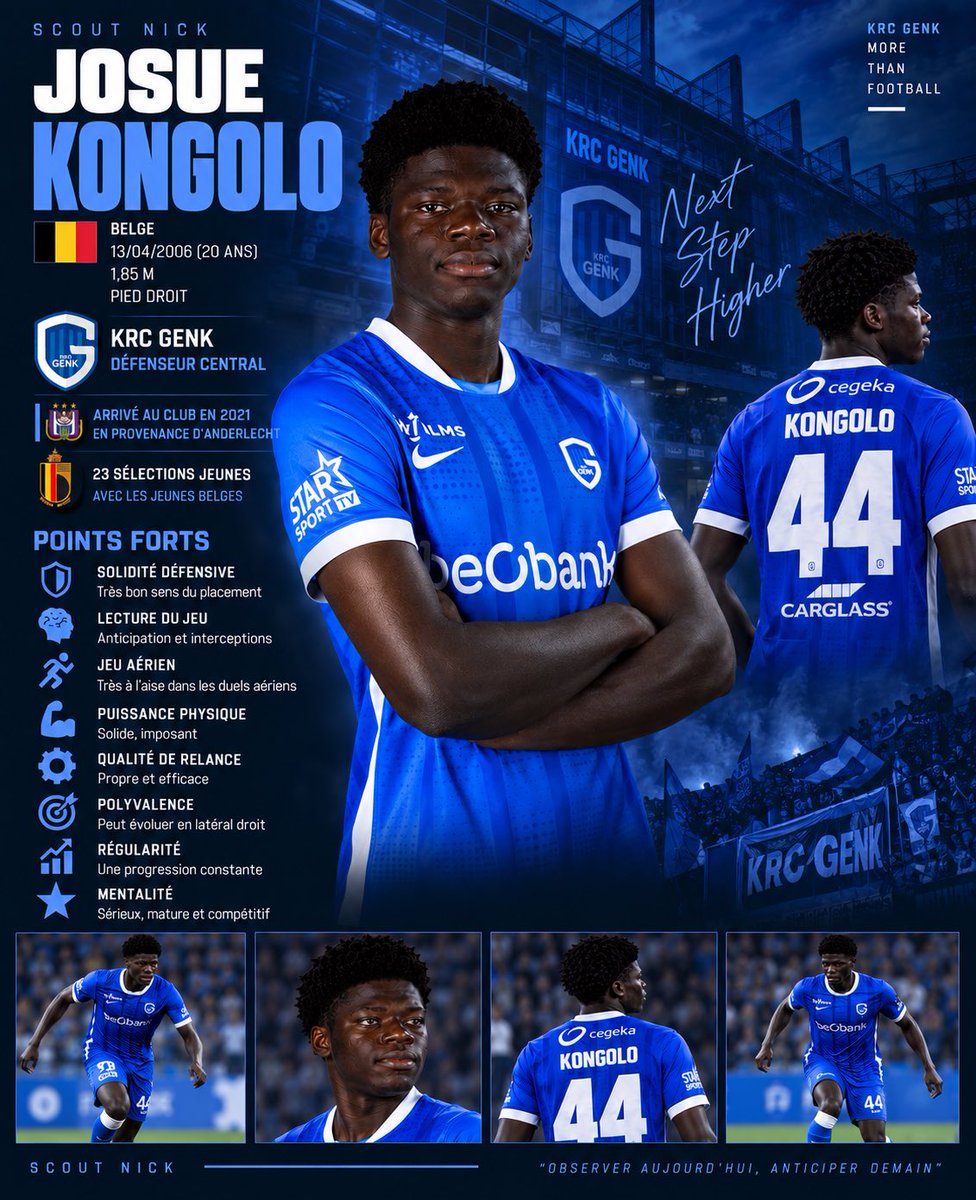 nicklasrvl's tweet photo. THREAD N*2 

À LA DÉCOUVERTE DE JOSUE KONGOLO 🇧🇪🔵

Aujourd’hui, direction la Belgique et le KRC Genk pour s’intéresser à Josue Kongolo, jeune défenseur belge de 20 ans.

Une estimation du joueur est faite par TransfertMarkt à 3,5M€ https://t.co/xYBO2UTU3W