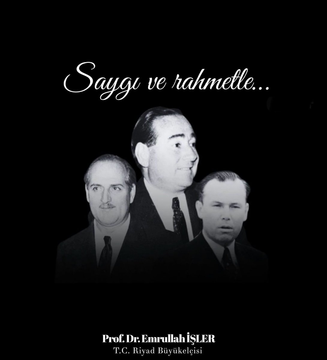 emrullahisler's tweet photo. Şehadetlerinin 65. yıl dönümünde merhum Başbakan Adnan Menderes, Maliye Bakanı Hasan Polatkan ve Dışişleri Bakanı Fatin Rüştü Zorlu’yu saygı ve rahmetle yâd ediyorum.

Ruhları şad, mekanları cennet olsun. https://t.co/zT6j8ov5j6
