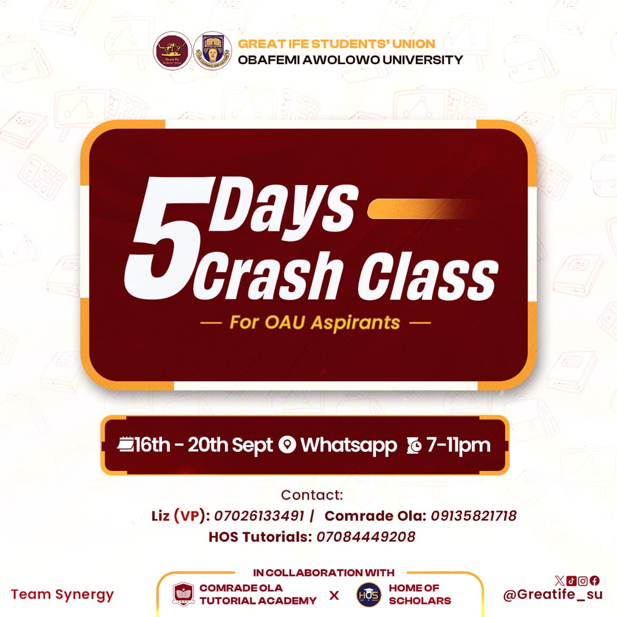 TheLiZagain's tweet photo. Project 1! ✅
      Do you know any OAU aspirant?
they can join the channel and groups below 👇

https://t.co/XNyvgKifY2

https://t.co/EvPufnbbtl https://t.co/7eSVRC23Xi