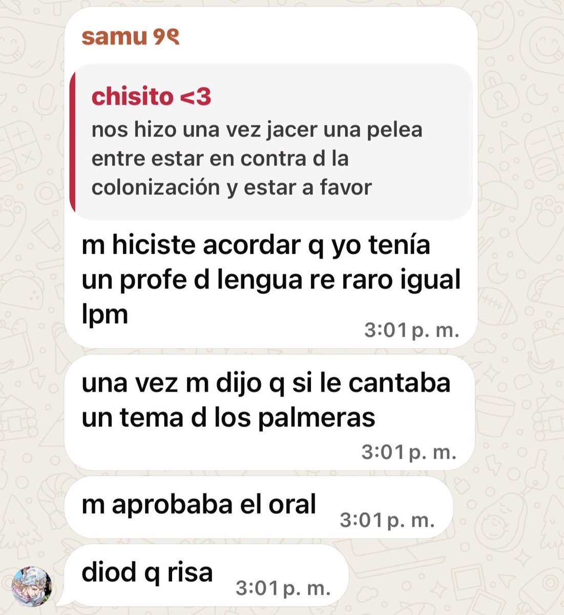 lvssry's tweet photo. la gente q tuvo profesores normales en secundaria se pierde d este tipo d anécdotas 🚬 https://t.co/uCSYPo6gte