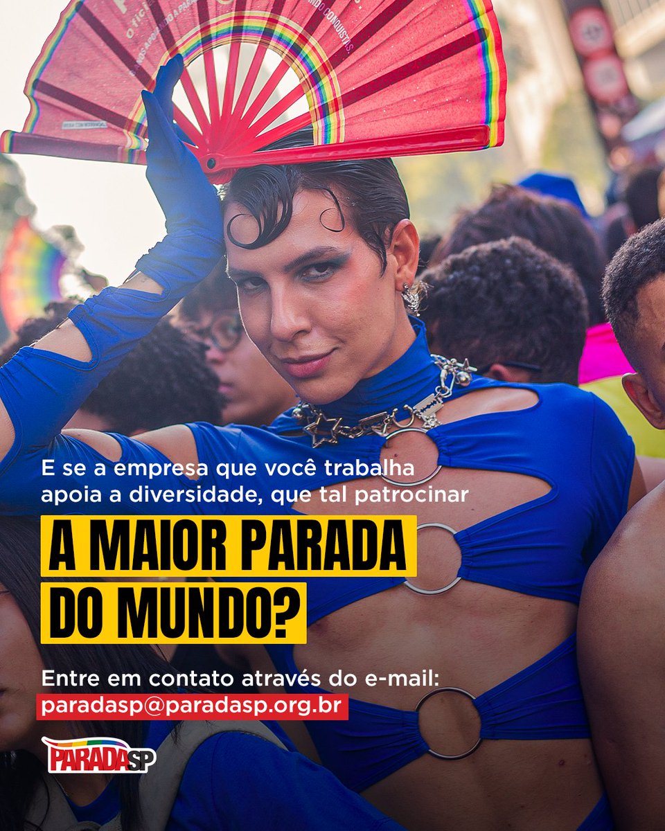 paradasp's tweet photo. A Parada é motor do turismo em SP: turistas ficam em média 4,2 pernoites e gastam R$ 1.550,82. Na Feira, 5,6 pernoites e R$ 2.200,08. Mais consumo, mais renda para a cidade. #ParadaSP #TurismoLGBT https://t.co/ZgiKqxm3Sk