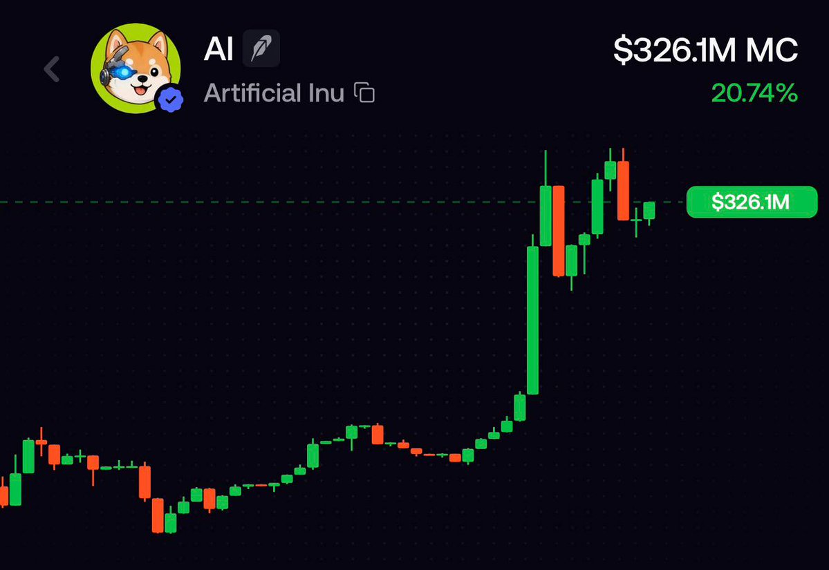 remibrc's tweet photo. i called $AI in my TG around $3M mcap

now it’s sitting at $320M (100x)

funny how everyone calls it luck after they watched the whole move from the sidelines

i was there before anyone cared

now suddenly everyone wants a bag

remember who gave it to you first 💜 https://t.co/oUarXFb3TO