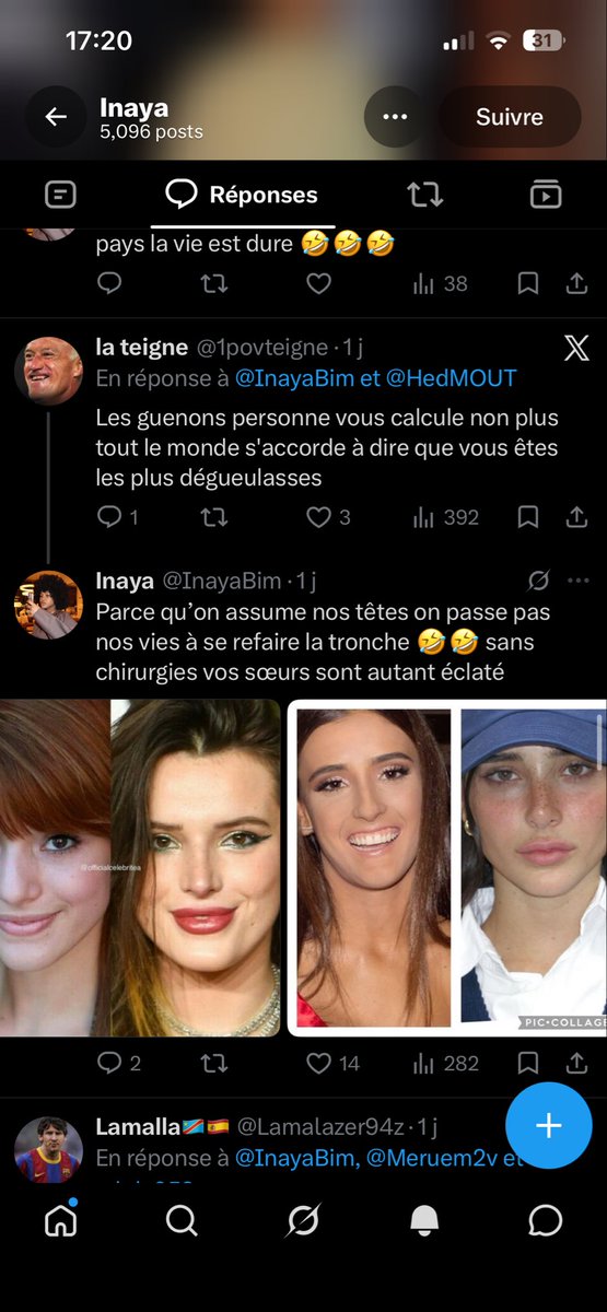 swannmrz's tweet photo. @InayaBim @Badr_13Block c’est la reine des complexés qui pleure sur les blanches toute la journée qui me dit ça j’suis sidérée (encore 4 autres exemple de ton obsession pour nous) + mention au fait que t’utilise un terme raciste comme « beurette » https://t.co/GZu5zJdFAE