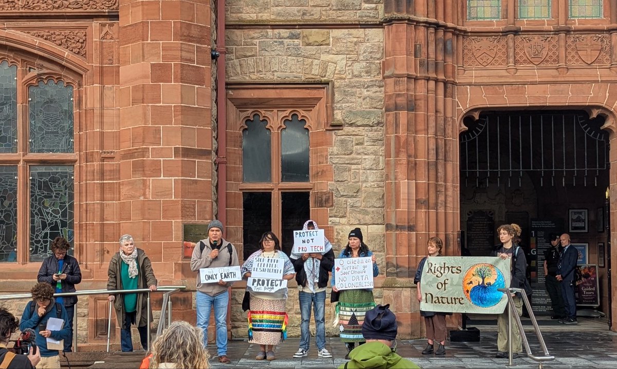 SaveTheMoat's tweet photo. One week ago since the protest and a great turnout as people stood up against AI and toxic Data Centres. Coming up: ❗️March for Clean Water at Stormont is on Saturday 26th September at 2pm. ❗️Public Meeting on Data Centres and AI on 8th October at An Cultúrlann, Derry from 7–9pm. https://t.co/uEIhpTooqU