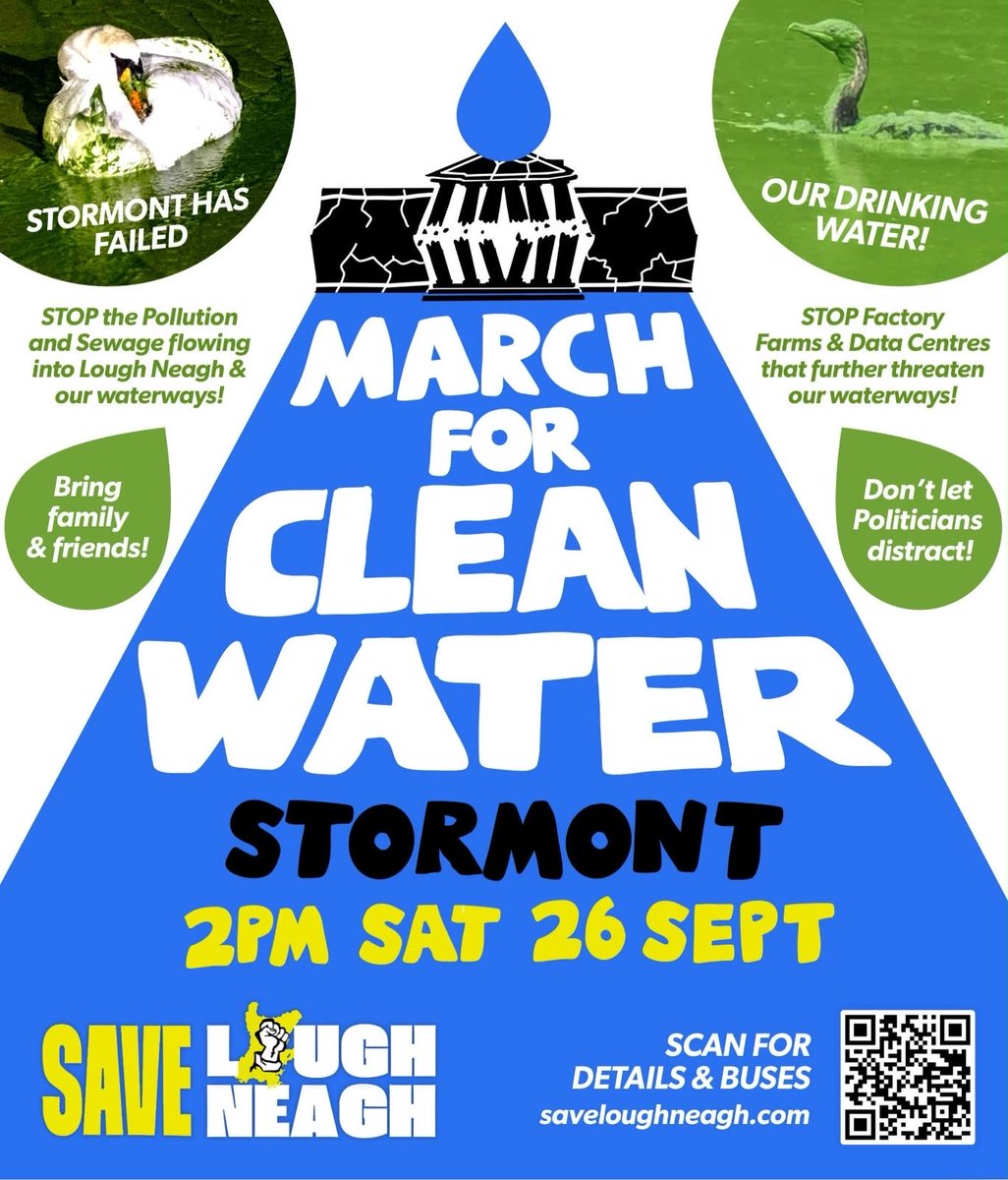 SaveTheMoat's tweet photo. One week ago since the protest and a great turnout as people stood up against AI and toxic Data Centres. Coming up: ❗️March for Clean Water at Stormont is on Saturday 26th September at 2pm. ❗️Public Meeting on Data Centres and AI on 8th October at An Cultúrlann, Derry from 7–9pm. https://t.co/uEIhpTooqU