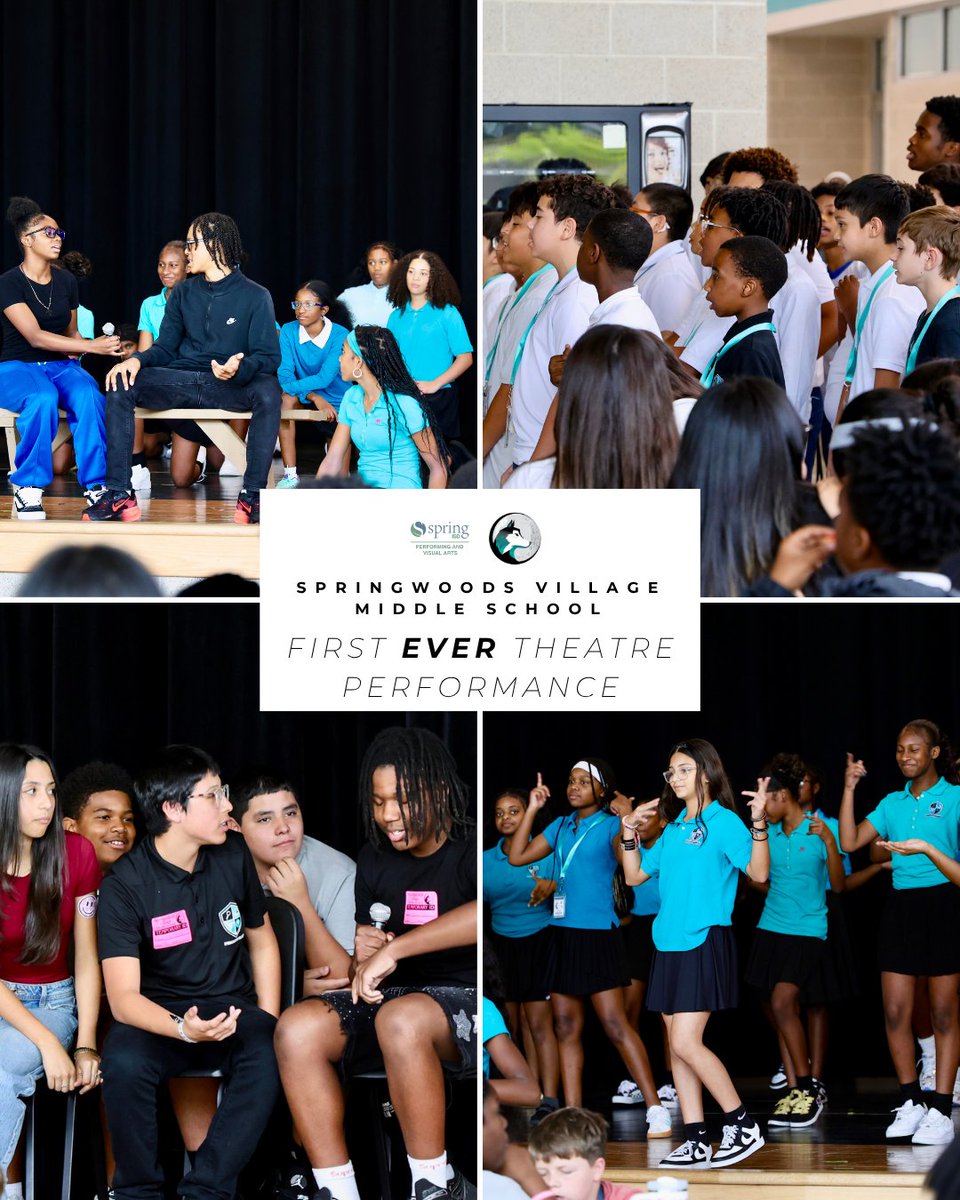 SpringISD_PVA's tweet photo. Let's give it up for our @springwoods_village_ms theatre 6th-8th graders who performed a hybrid acting, singing and dance performance of Folded by @kehlani.  Congratulations, stars! 🌟

#artsineducationweek #theatrearts #artsined2026 https://t.co/U6MmmqfsAE