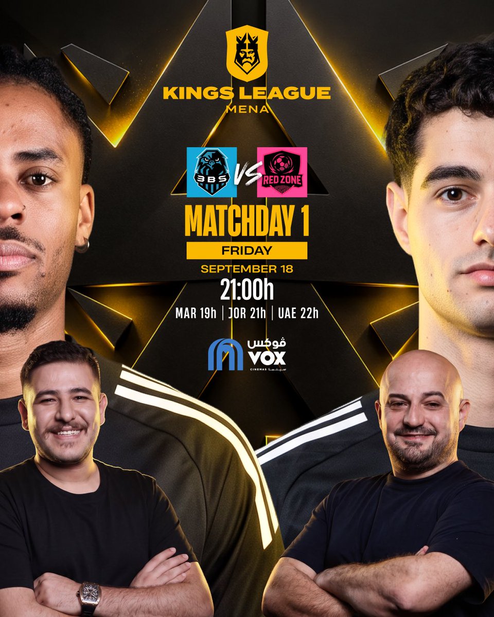 KingsLeagueMENA's tweet photo. الديربي الأردني وصل 🇯🇴🔥

مواجهة الدريبي راح تكون بين 3BS vs RED ZONE 💪🏻🥶

عطونا توقعاتكم ⬇️ https://t.co/FgLZqyUeGE