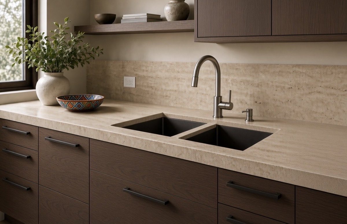 QualitySolid's tweet photo. New color Travertine Roma by Corian? AI has sense of humor for turning this into video like this😊 https://t.co/ilZucax76P