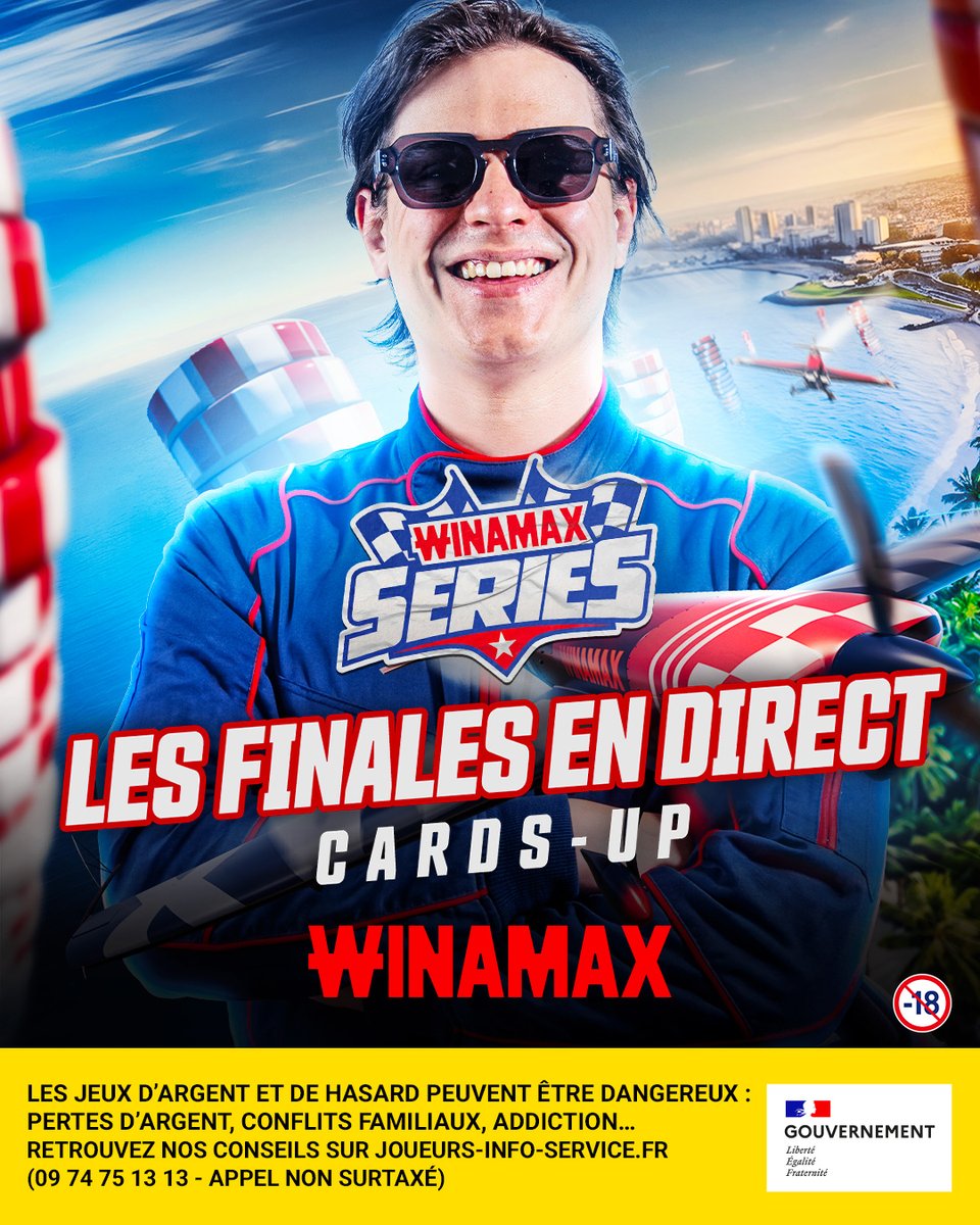 Winamax's tweet photo. 🛩️ Suivez les finales des flights des Series en stream cards-up avec Londam dès 20h15 sur notre chaîne YouTube.

🎁 À quelle place du 3 Million Event va terminer dum_trip ? Un ticket 25 € à gagner.

✍️ Ta réponse + RT + Like + Follow et ton pseudo Winamax.