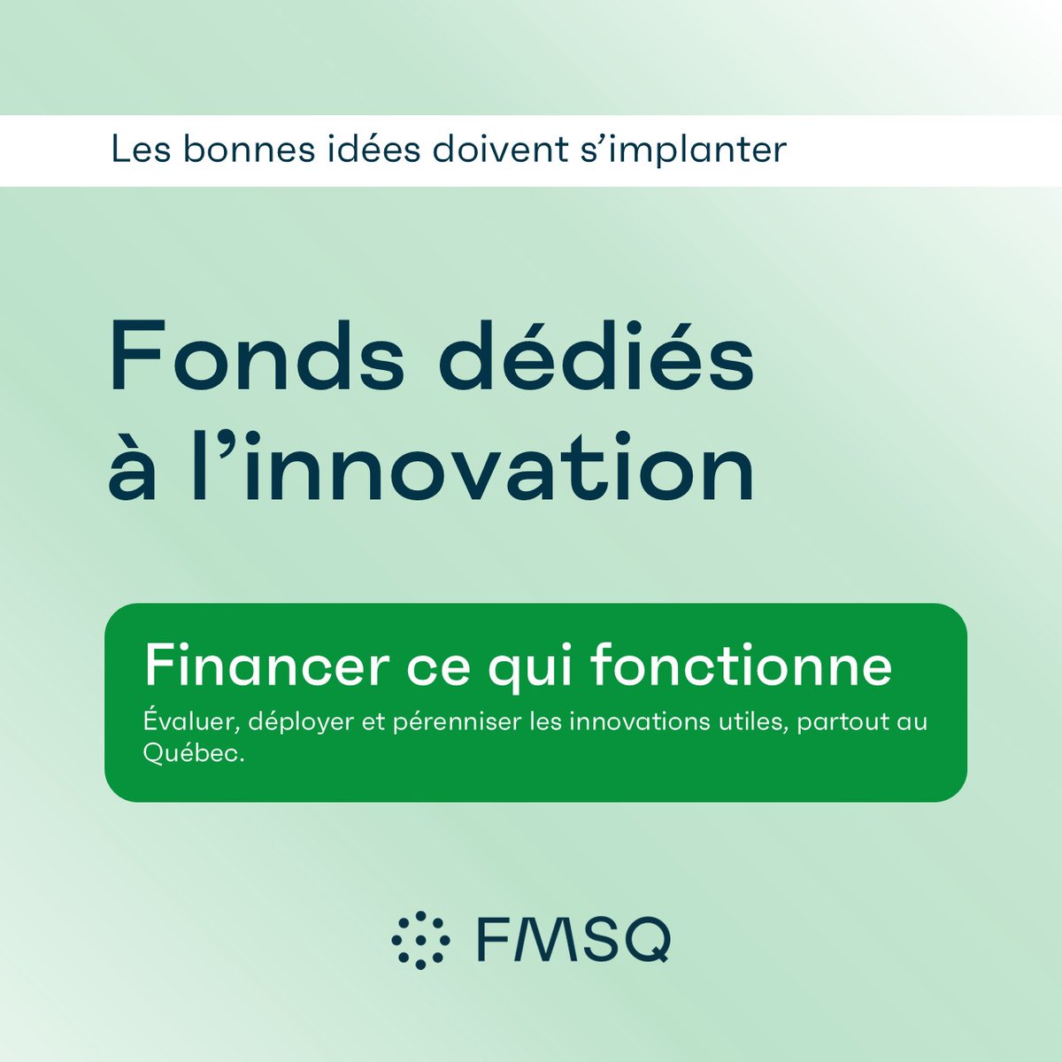 FMSQ's tweet photo. Plusieurs partis promettent de couper dans la bureaucratie. Très bien.

Mais il faut éviter que l’innovation soit emportée dans le même mouvement.

Le Québec multiplie les projets pilotes, mais plusieurs innovations qui fonctionnent restent confinées à un établissement ou disparaissent faute de financement récurrent.

Certaines coûtent même plus cher à court terme simplement parce qu’elles permettent de prendre en charge davantage de patients.

Une innovation ne devrait pas être pénalisée parce qu’elle fonctionne.

La FMSQ demande aux partis de protéger un financement distinct et récurrent pour évaluer, déployer et pérenniser les innovations cliniques.

#innovation #polqc #fmsq #Persée