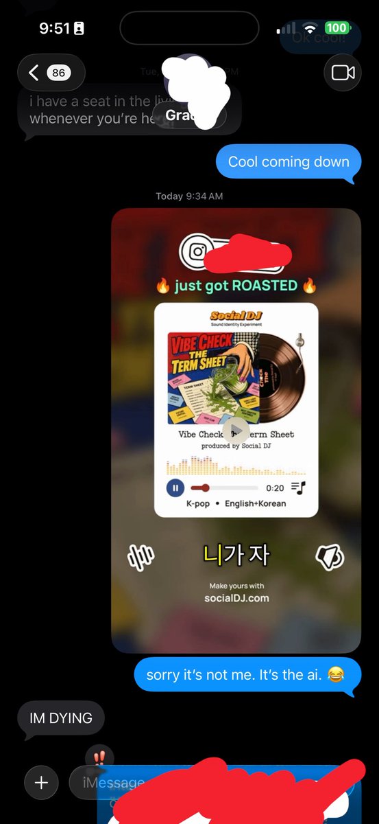 social_DJ_'s tweet photo. started my morning with an iced americano and roasting my VCs. wanna hear the song? 

status: not fired (yet). https://t.co/dw6JXbJ4B4