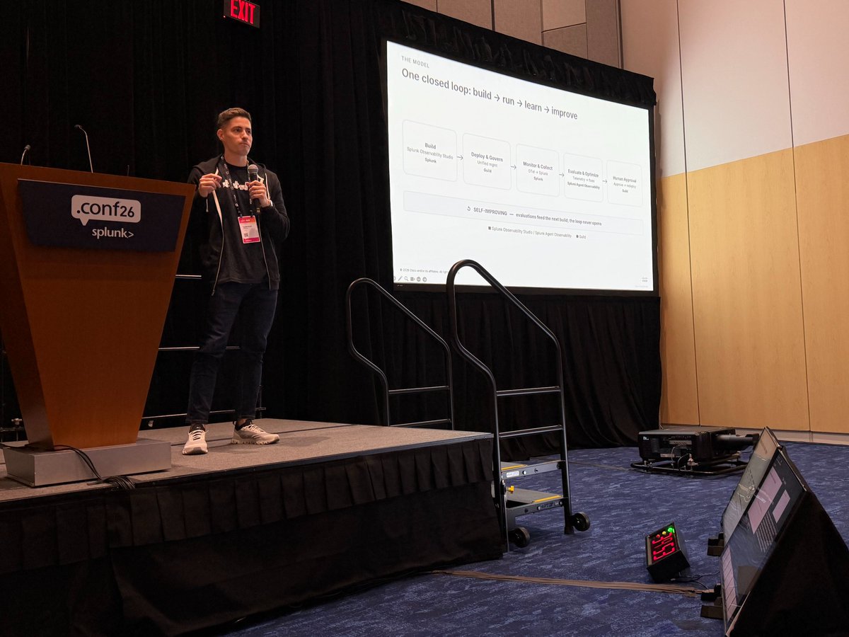GuildAI's tweet photo. That's a wrap for #splunkconf26!
Thanks to the @splunk team for partnering with us on the breakout stage—and self-improving agents.
If you missed us on the floor, check out our latest demo to find out how we reduced AI agent costs by 87% using our own Agent Optimizer https://t.co/yl9EpBRRbo
And if you're in San Jose next week, swing by the @WeAreDevs World congress and come grab some piping-hot swag from the Guild swag forge.
Until next time!