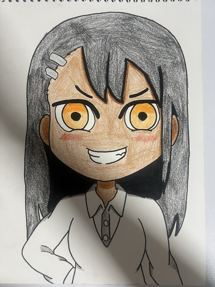 4ru774's tweet photo. Attempted Nanashi-sensei's pfp style! But something seems different...

#Nagatoro #イジらないで長瀞さん #fanart https://t.co/BwtO8r4oF6