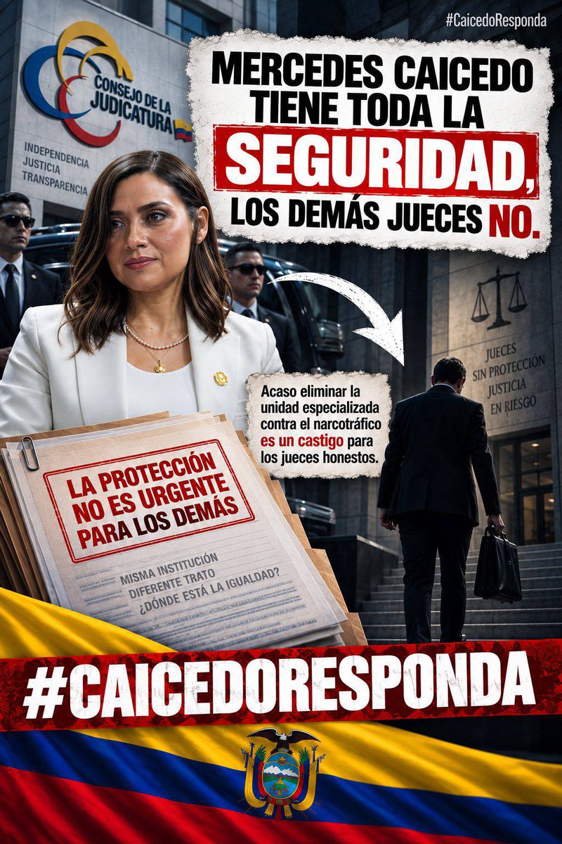 Vicente_Baez_M's tweet photo. Mercedes Caicedo tiene toda la seguridad. Los demás jueces, no. ¿Acaso eliminar la unidad especializada contra el narcotráfico es un castigo para los jueces honestos? Misma institución, diferente trato. #CaicedoResponda https://t.co/y4bvmFtfbC