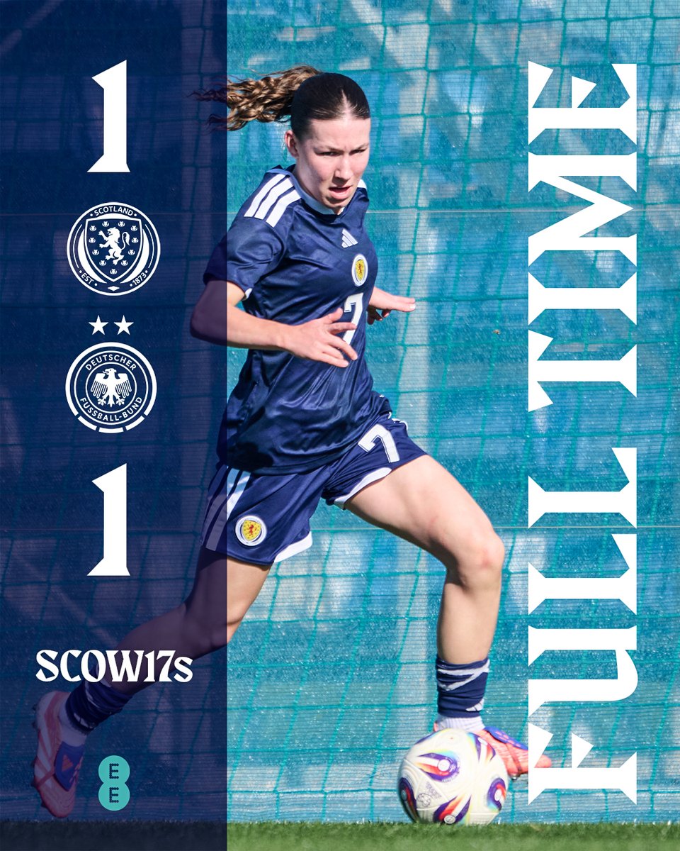 ScotlandNT's tweet photo. #SCOW17s | FULL TIME: Scotland 1-1 Germany. 

A top result for our Women's Under-17s as they draw with visitors Germany, equalising through Phoebe O'Donnell 👏

#YoungTeam https://t.co/FSjvuuGWLn