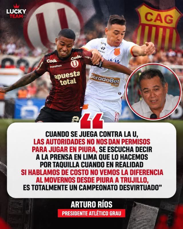 Francosus1's tweet photo. Buenos dias ni mierda

Es totalmente un asco lo que esta rodeando a la liga. Un manejo totalmente polemico y cuyo beneficiado absoluto, en el global, parece ser UN SOLO EQUIPO. El mismo presidente del Grau lo dice y no hay rebote suficiente en los medios... PORQUE???

NEFASTO! https://t.co/E3HrrtlXj1