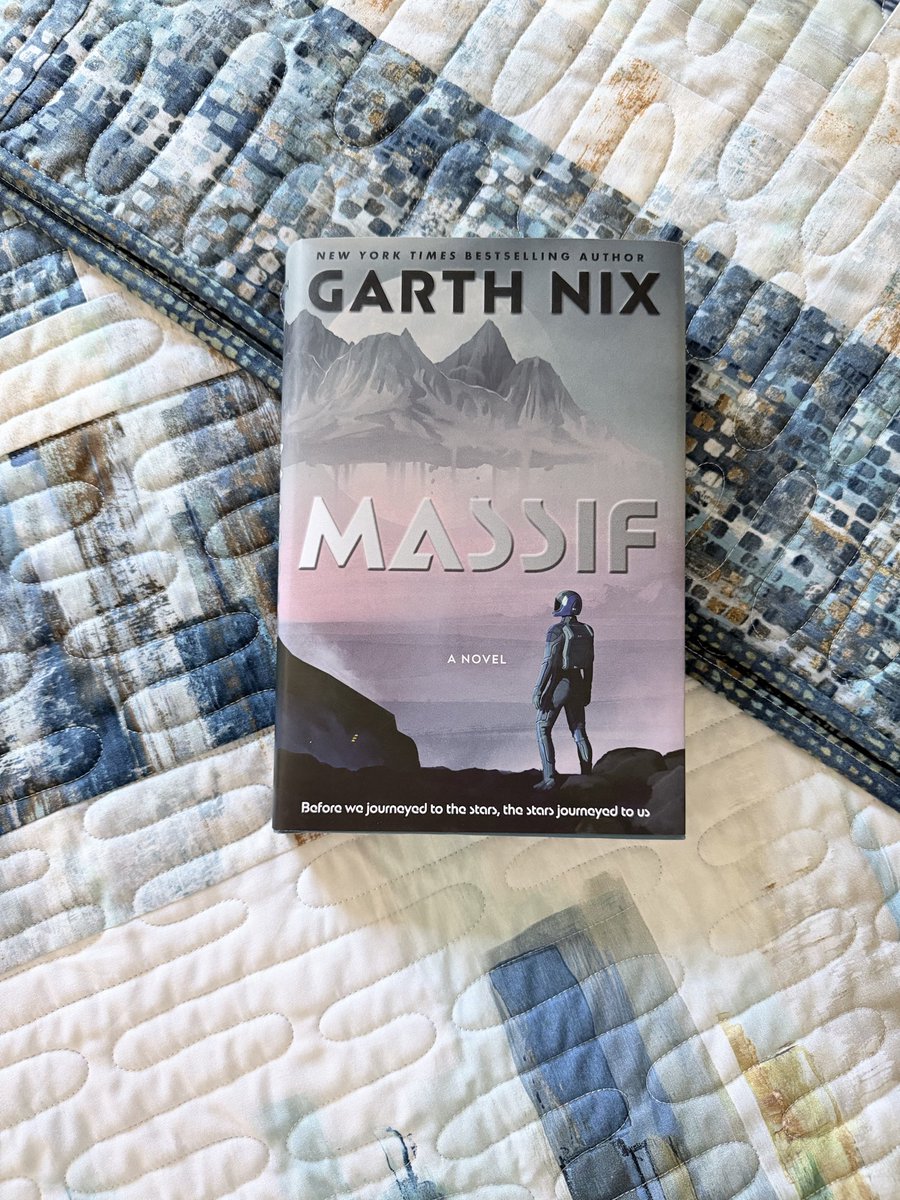 VGDesigns's tweet photo. There are some fun new Sci-fi books out this month! 📖🪐 I have been enjoying Massif by Garth Nix, a favorite author, while quilting. The mix of analog and new technology is an interesting take on space adventure. It definitely makes a day of quilting a lot of fun! https://t.co/nkyZBMlAnp