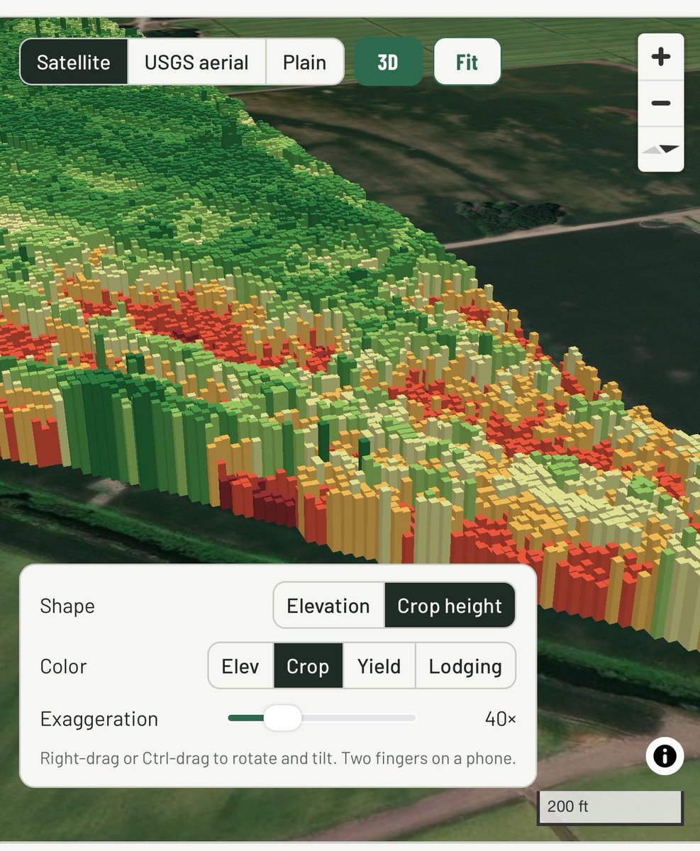 traviss22's tweet photo. Wild to be able to visualize the X9/S7 Harvest Automation 3D camera dataset. I can visualize lodged/down crop (rice) and overlay yield data or fuel data. https://t.co/JEdpDtopbo