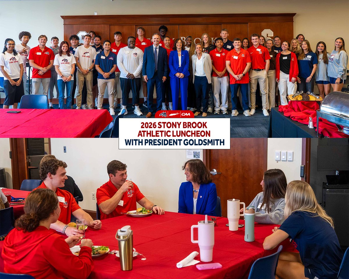 SBAthletics's tweet photo. Lunch with President Goldsmith 🍽️

🌊🐺 x @SBUPrez https://t.co/GSBwEEyJ2j