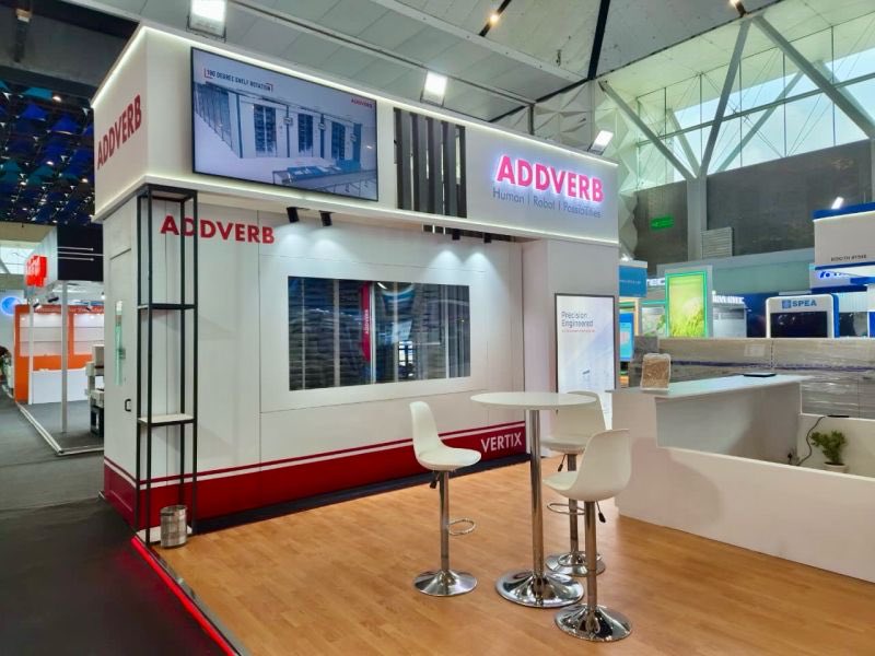 Addverb_Tech's tweet photo. SEMICON India 2026 is underway. Addverb is at Booth 1446, showcasing automation built for the precision semiconductor operations demand, from material handling and traceability to storage, retrieval and intelligent intralogistics.

📍 Hall 1, Yashobhoomi, Dwarka 📅 17–19 Sept

#SEMICONIndia #Semicon2026 #SemiconductorAutomation