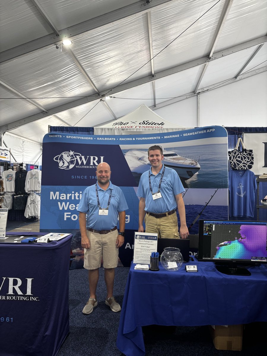 WeatherRouting's tweet photo. And we're live! Come stop by Tent A, Booth 41 at the Newport International Boat Show, &amp; learn from our Meteorologists Jeremy Davis &amp; Alex Avalos how Weather Routing can keep you safe &amp; informed on your next passage! The show runs through Sunday the 20th. We hope to see you here! https://t.co/kWFguRyMqF