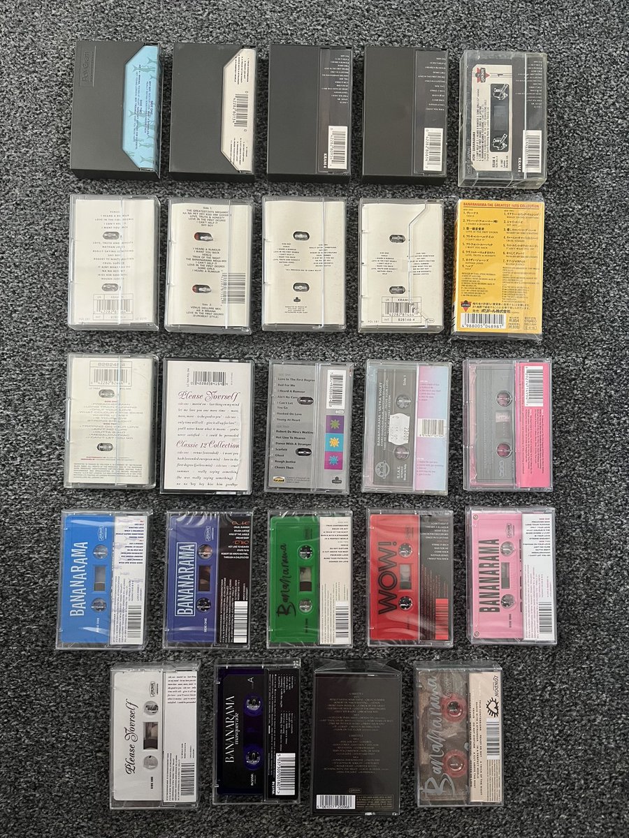 john3360's tweet photo. My full and complete @VivaBananarama cassette collection. Some of these are rare and hard to find. No two are the same! Also I now have the newly reissued #TrueConfessions40 cassette ;-) https://t.co/e15x5MYfcN