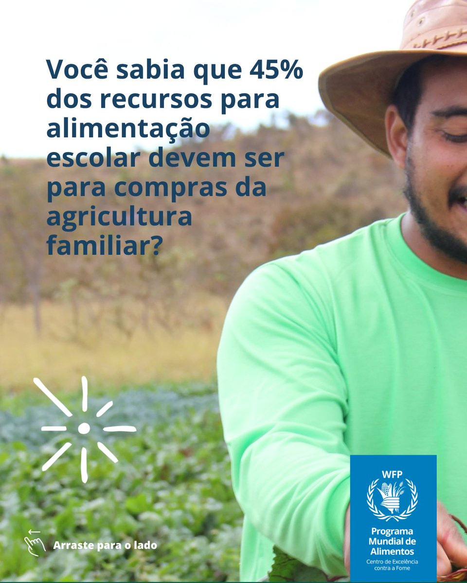 WFPBrasil's tweet photo. 🌱🍽️ Mais do que alimentar estudantes, o PNAE fortalece a agricultura familiar, gera renda no campo e promove sistemas alimentares mais sustentáveis.
Uma política pública que beneficia quem produz e quem aprende. 💚
#PNAE #AgriculturaFamiliar #WFPBrasil #AlimentaçãoEscolar https://t.co/WPiViEhlSB
