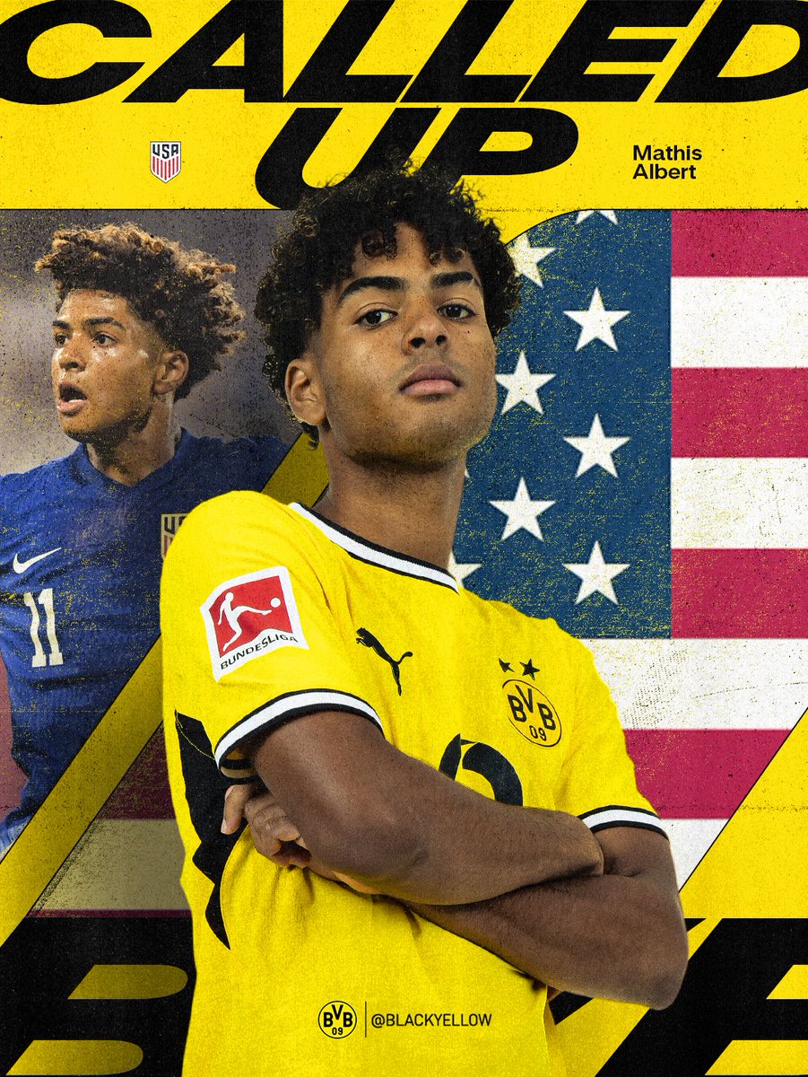 BlackYellow's tweet photo. 17-year-old Mathis Albert has received his first senior call-up to the @USMNT! 🇺🇸💛 https://t.co/JyYF1oQgzp