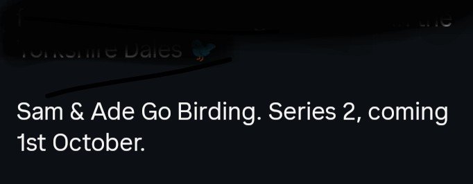 jame_2206's tweet photo. So we'll get a double dose of Sam each Thursday starting 1st of October ๐ณโบ๏ธ๐
#acgas
#samandadegobirding
#samwest https://t.co/VT4j6YCRpd