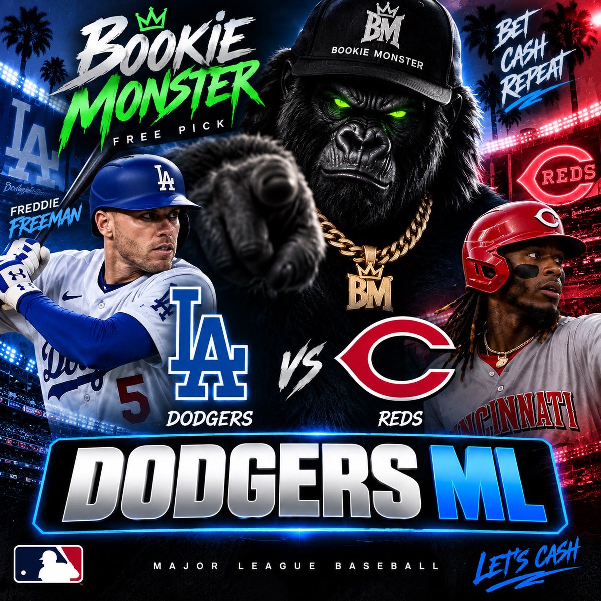 BookieMonsterHQ's tweet photo. Dodgers need to win this series. Let’s start today off with a banger! Lock this in now!

Yesterday 3-0 on free plays!!

#sportsbetting #dodgers #MLB #bookiemonster #hardrockbet https://t.co/hIt1yeMkIe