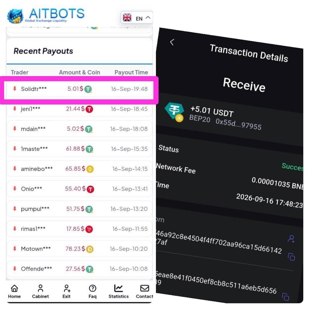 Olatech_trader's tweet photo. How to get free $10 minner on AIT Bots ~ withdrawal confirmed 

→ The free $10 bonus mines free USDT for you automatically while you do nothing.

→ Your only job? Wake up, check your account, and withdraw your earnings.

→ Register here: https://t.co/4GVWtzjnh6

→ Click Register at the Bottom 
→ Put your Name, Email and Create New Password 
→ Tick anti-bot box, hit Register 
→ You can also Invite Friends to increase minner capacity

→ Done 👍🏾