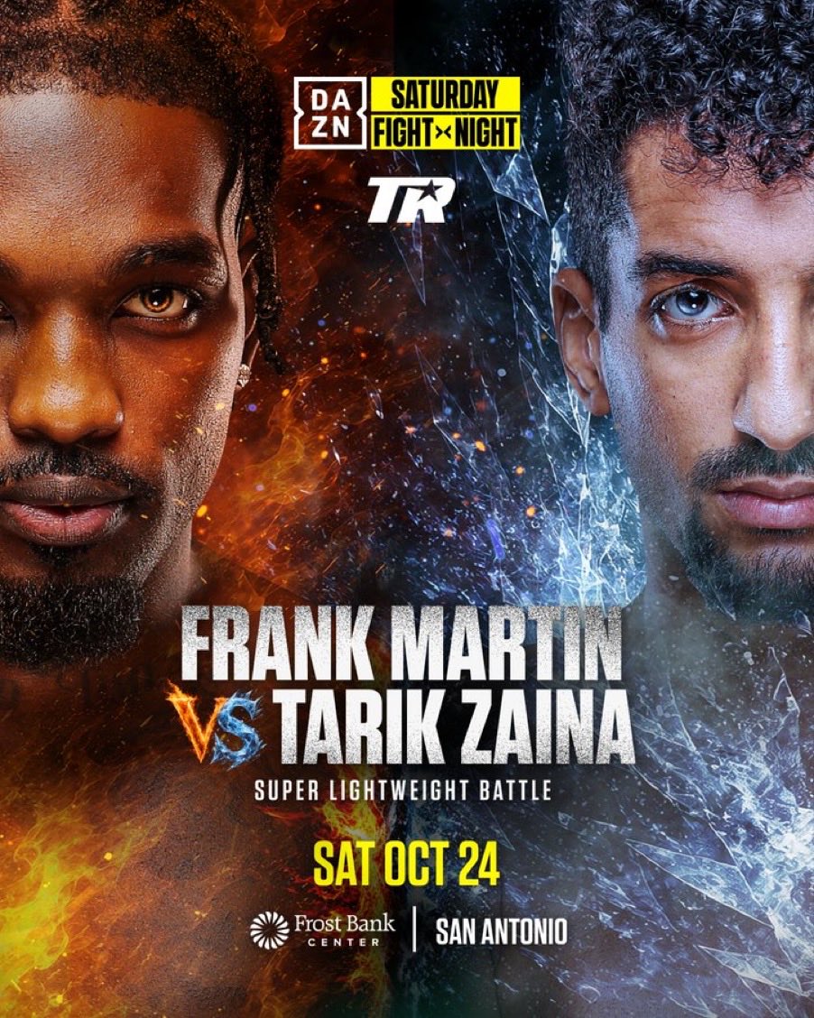jamsboxingchat's tweet photo. Frank Martinβs opponent for October 24th in San Antonio, Texas has been named as 18-3-1 Brit Tarik Zaina.
#Boxing #FrankMartin #MartinZaina #TopRank #RCB https://t.co/jBtv6PChiu