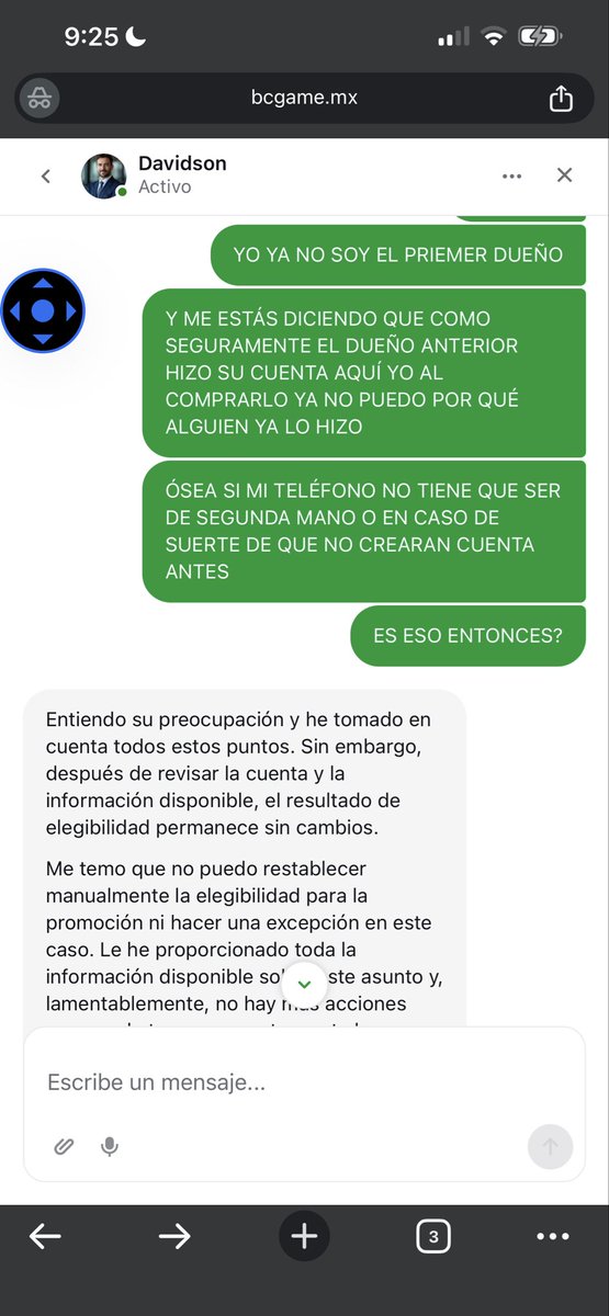 PosseltPrado's tweet photo. @Profeco que tal quiero demandar a @bcgame  HACEN PROMOCIONES SUPUESTO BONO POR SER USUARIO NUEVO SL QUERERLO RECLAMAR RESULTA QUE NO ES SOLO ESO SI NO QUE SI TÚ TELÉFONO ES USADO Y ALGUIEN CREO SU CUENTA ANTES NO TIENES DERECHO S SU BONO APARTE DE SU PUBLICIDAD https://t.co/RShWpiLa3M